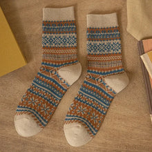 Load image into Gallery viewer, Mens Socks Autumn Winter Fashion Retro Geometric Patterns Middle Tube Socks Men Japanese Fashion Ethnic Vintage Long Socks