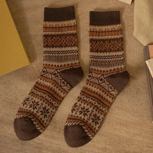 Load image into Gallery viewer, Mens Socks Autumn Winter Fashion Retro Geometric Patterns Middle Tube Socks Men Japanese Fashion Ethnic Vintage Long Socks
