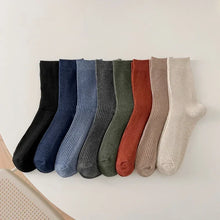 Load image into Gallery viewer, Mens Socks Casual Fashion Men Business Male Breathable Elastic Cotton Long Socks Solid Color Black Blue Gray Socks Autumn Winter