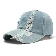 Load image into Gallery viewer, European and American New Style Baseball Cap for Men Spring and Summer Fashion Washed Distressed Denim Cap Casual Sunshade Hat