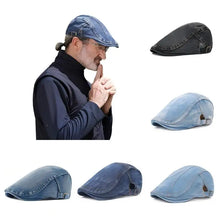 Load image into Gallery viewer, Japanese-Style Denim Newsboy Cap for Men Fashion Retro Hat Versatile Korean-Style Beret Casual Newsboy Cap for Women Trendy