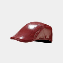 Load image into Gallery viewer, New Pu Leather Cap for Men Spring and Autumn Middle-Aged and Elderly Fashionable Retro Style Warm and Thickened visor  for Dad