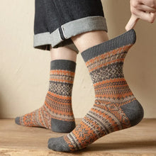 Load image into Gallery viewer, Mens Socks Autumn Winter Fashion Retro Geometric Patterns Middle Tube Socks Men Japanese Fashion Ethnic Vintage Long Socks