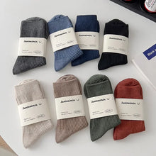 Load image into Gallery viewer, Mens Socks Casual Fashion Men Business Male Breathable Elastic Cotton Long Socks Solid Color Black Blue Gray Socks Autumn Winter
