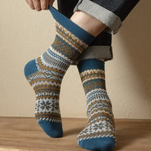 Load image into Gallery viewer, Mens Socks Autumn Winter Fashion Retro Geometric Patterns Middle Tube Socks Men Japanese Fashion Ethnic Vintage Long Socks