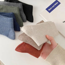 Load image into Gallery viewer, Mens Socks Casual Fashion Men Business Male Breathable Elastic Cotton Long Socks Solid Color Black Blue Gray Socks Autumn Winter