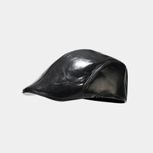 Load image into Gallery viewer, New Pu Leather Cap for Men Spring and Autumn Middle-Aged and Elderly Fashionable Retro Style Warm and Thickened visor  for Dad