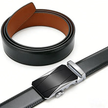 Load image into Gallery viewer, Men's Genuine Leather Waist Straps Black Male Jeans Waist Belt Cowhide Automatic Buckle Belt for Men Famous Brand Business Belt