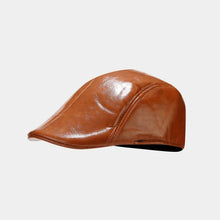 Load image into Gallery viewer, New Pu Leather Cap for Men Spring and Autumn Middle-Aged and Elderly Fashionable Retro Style Warm and Thickened visor  for Dad