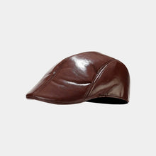 Load image into Gallery viewer, New Pu Leather Cap for Men Spring and Autumn Middle-Aged and Elderly Fashionable Retro Style Warm and Thickened visor  for Dad