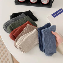 Load image into Gallery viewer, Mens Socks Casual Fashion Men Business Male Breathable Elastic Cotton Long Socks Solid Color Black Blue Gray Socks Autumn Winter